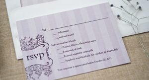 Photo of paper wedding rsvp