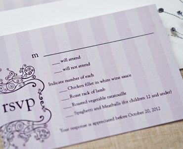 Photo of paper wedding rsvp