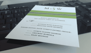 Traditional wedding RSVP card