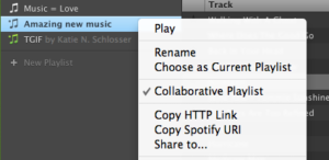 Spotify's collaborative playlist feature
