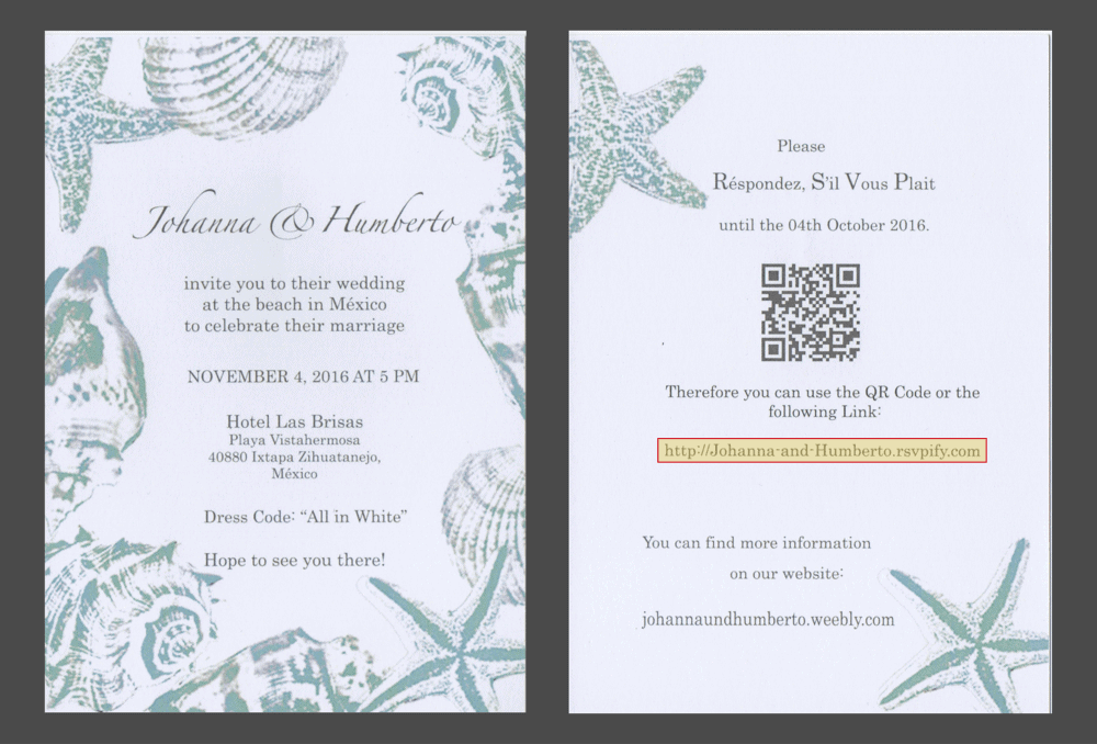 QR Code Wedding Website Card RSVP Online Cards Wedding 