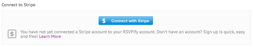 Connect with Stripe to sell tickets