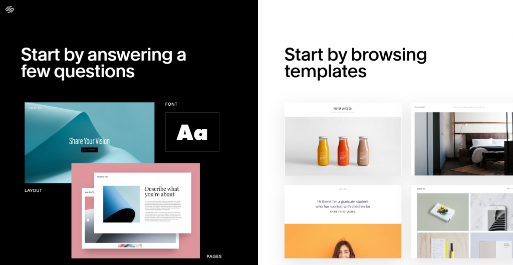 Squarespace event builder choices