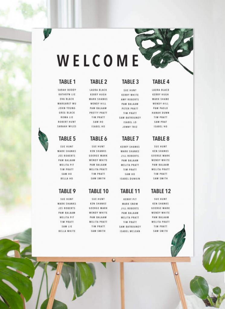 Foam Board Seating Chart 