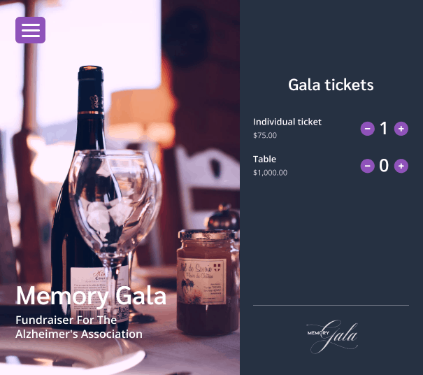 Sell tickets to a gala with RSVPify