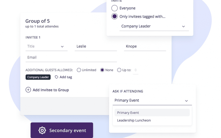 Manage multi-part events with secondary events features