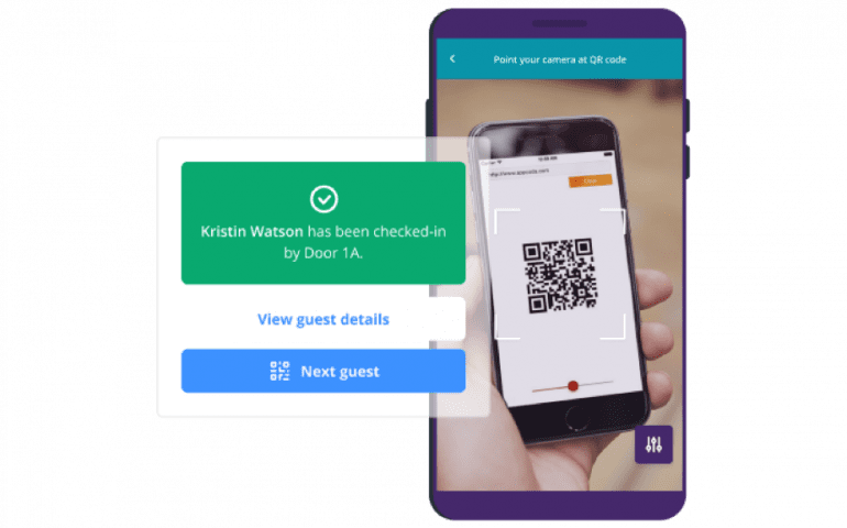 Event check-in app with QR codes
