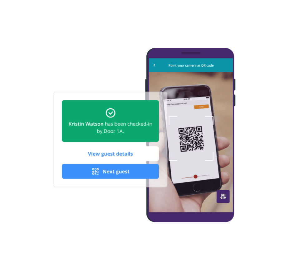 Event check-in app with QR codes