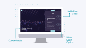 Macbook illustration of event ticketing website on RSVPify