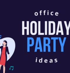 Text "Office Holiday Party Ideas"