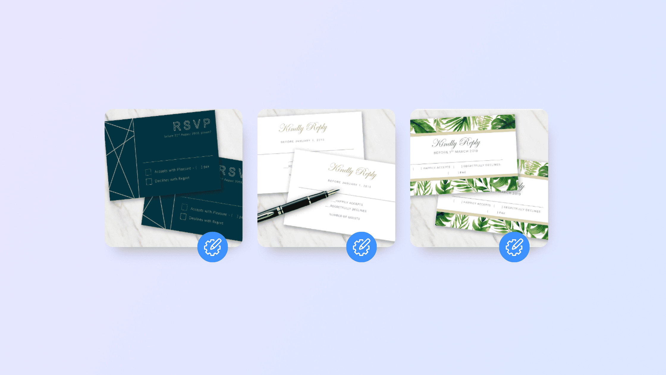3 examples of RSVP Templates