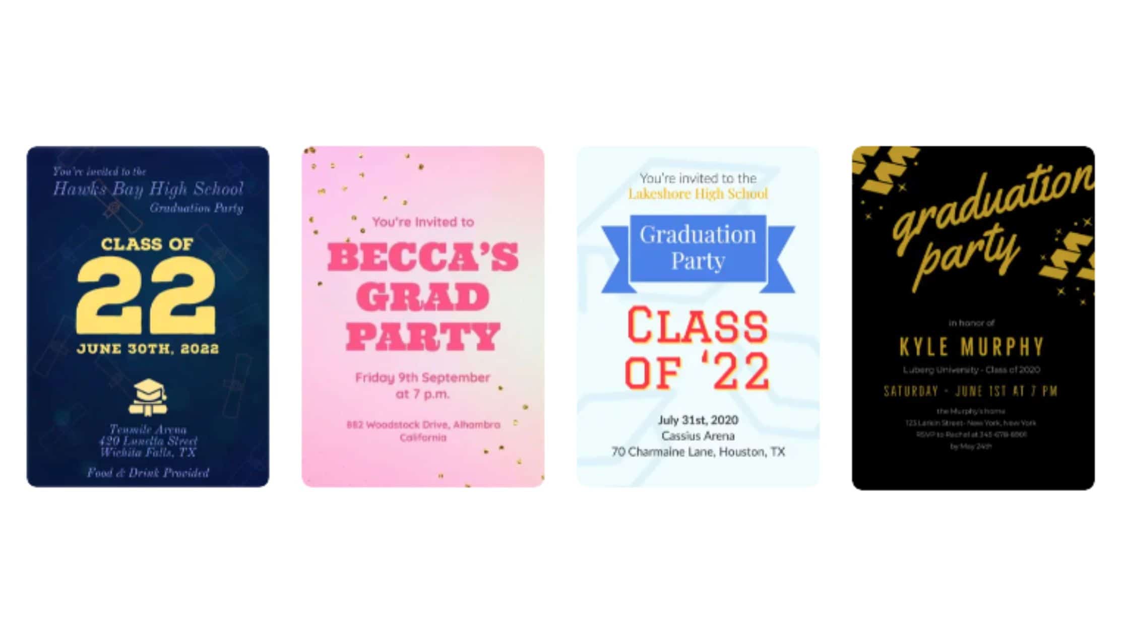 Adobe's templates for graduation party invites