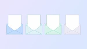 4 envelopes representing paperless post alternatives