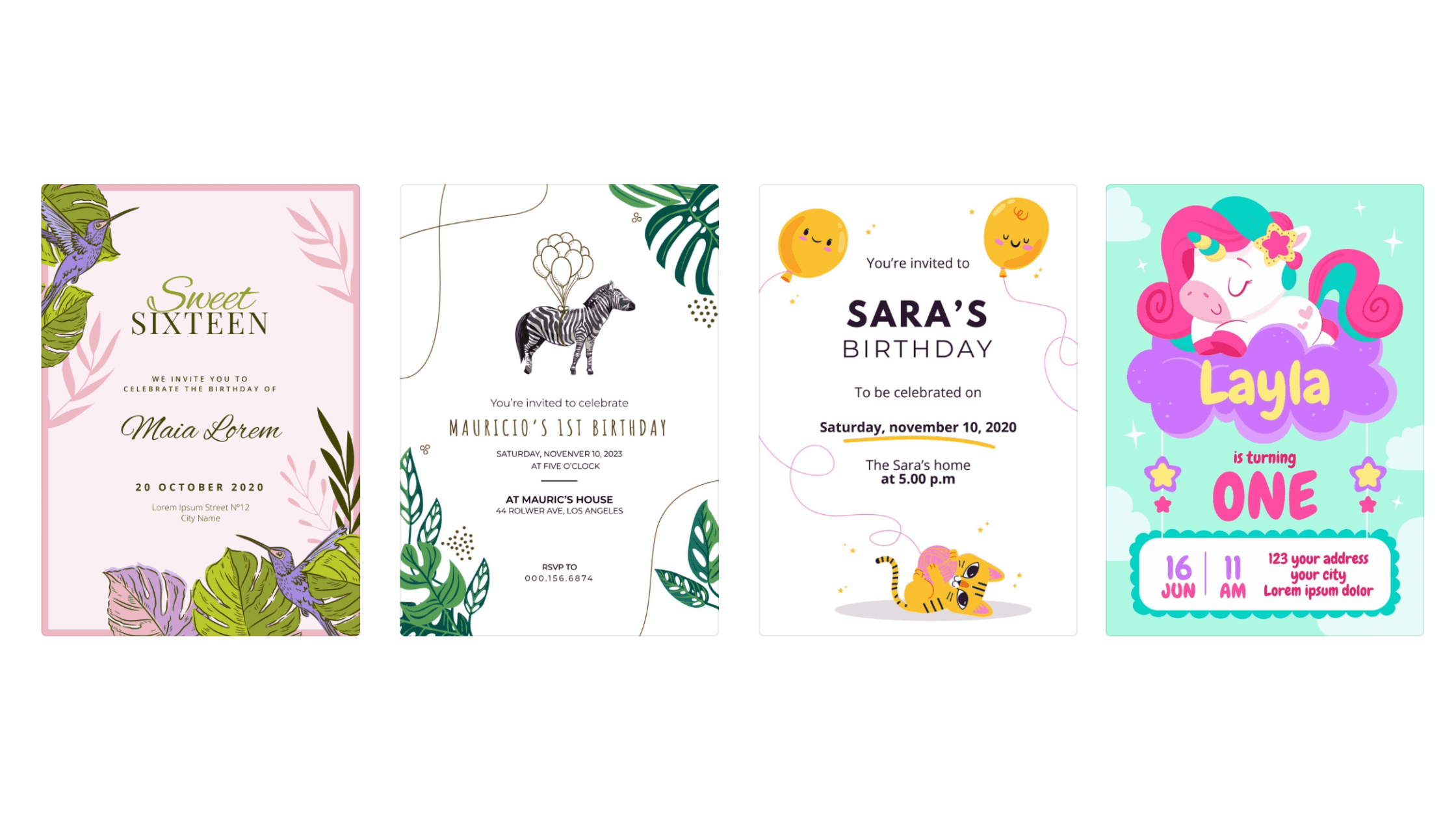 Birthday invitation samples from Wepik