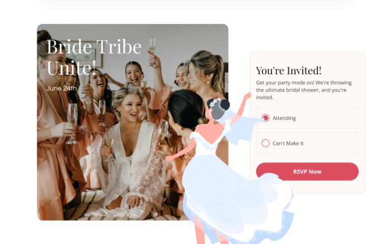 Online bridal shower invitations, RSVPs, and planning tools