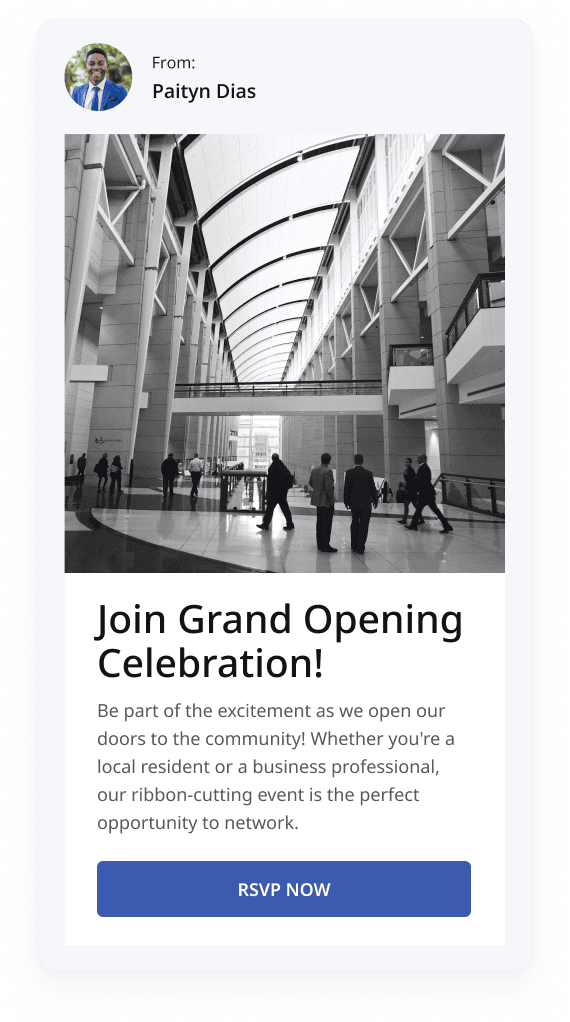 Design grand opening invitations with ease
