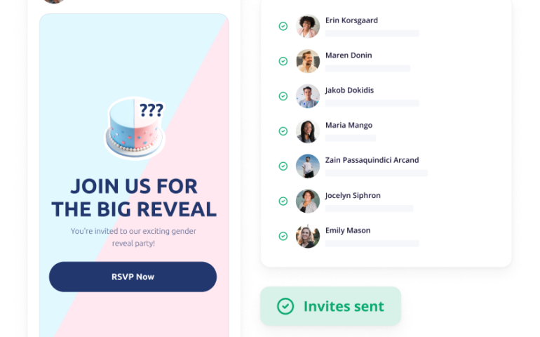 Create gender reveal invitations and plan your event with RSVPify