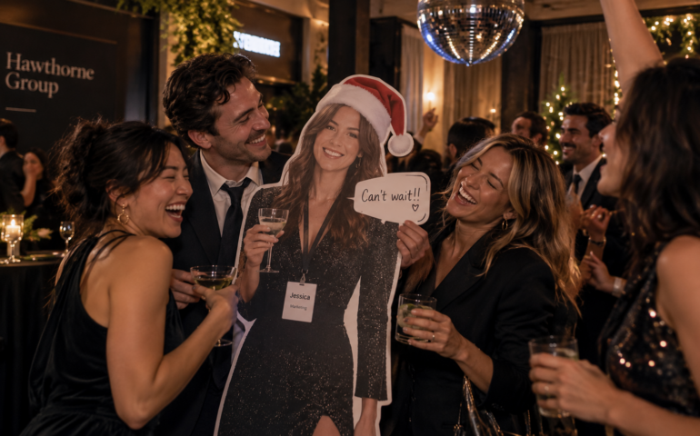 Holiday Party RSVP Response blog hero image of people